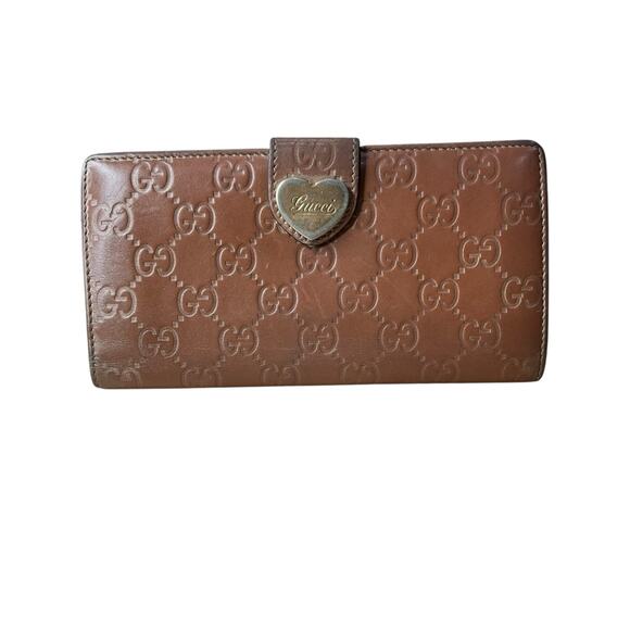 921..Gucci Guccissima Lovely Heart Long Wallet - Picture 1 of 7